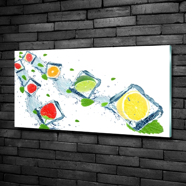 Schilderij glas Fruitblokjes