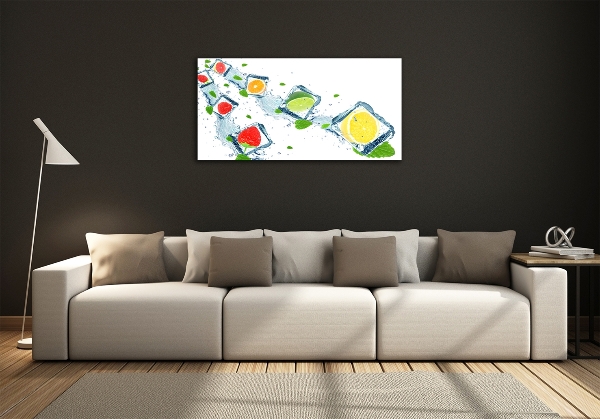 Schilderij glas Fruitblokjes
