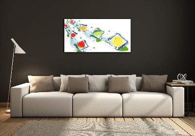 Schilderij glas Fruitblokjes