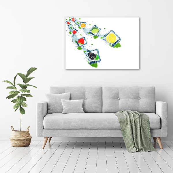 Schilderij glas Fruitblokjes