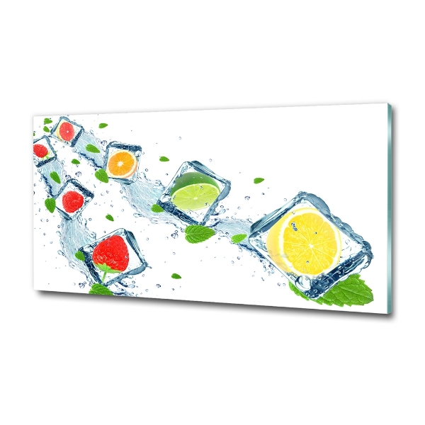 Schilderij glas Fruitblokjes