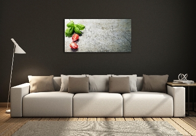 Schilderij op glas Tomaten en basilicum