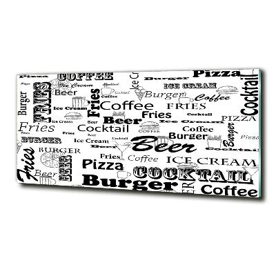 Schilderij op glas Restaurantmenu