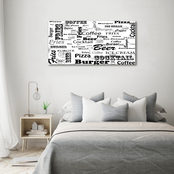 Schilderij op glas Restaurantmenu