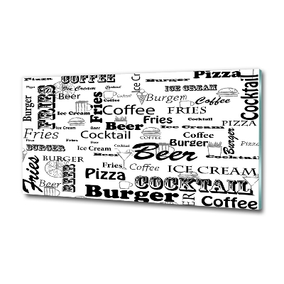 Schilderij op glas Restaurantmenu