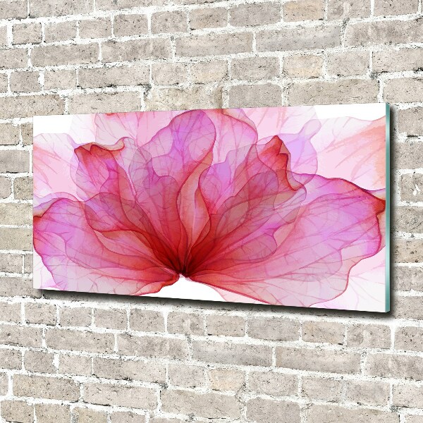 Schilderij glas Roze bloem