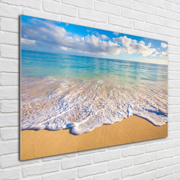 Schilderij glas Hawaiiaans strand