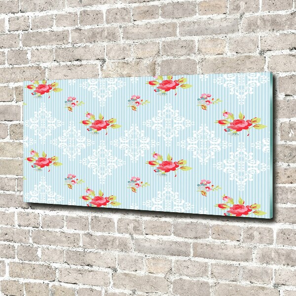 Foto schilderij op glas Rozen en versieringen