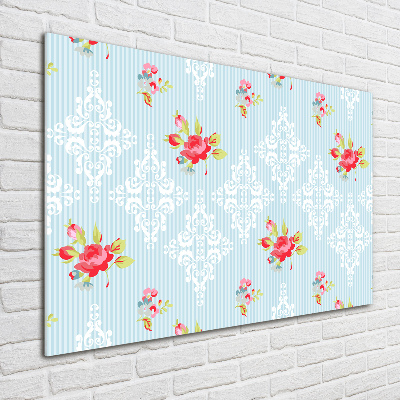 Foto schilderij op glas Rozen en versieringen