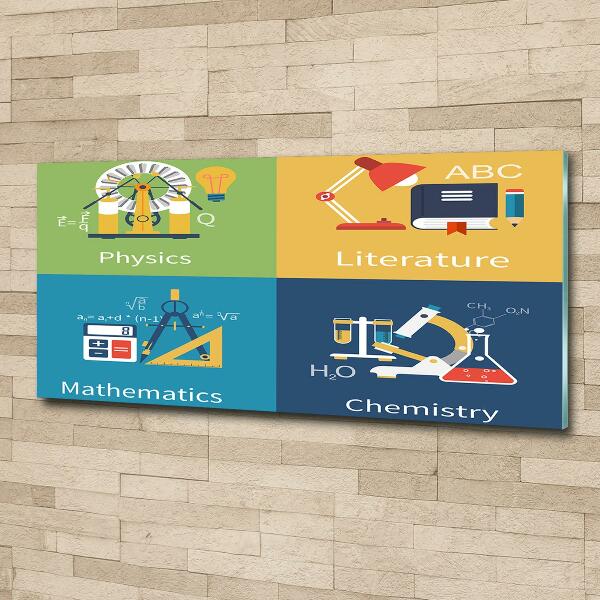 Schilderij glas Schoolvakken