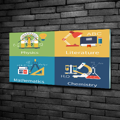 Schilderij glas Schoolvakken