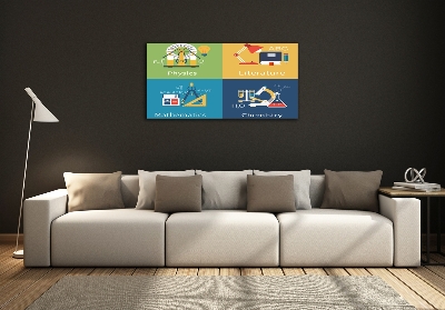 Schilderij glas Schoolvakken