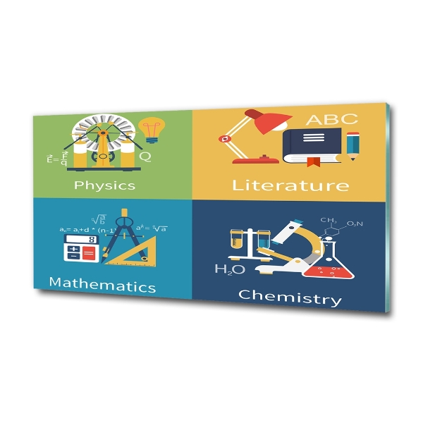 Schilderij glas Schoolvakken