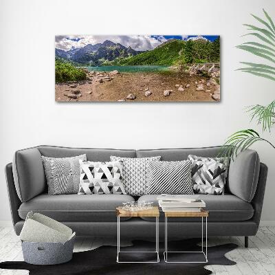 Schilderij op glas Meer in de bergen