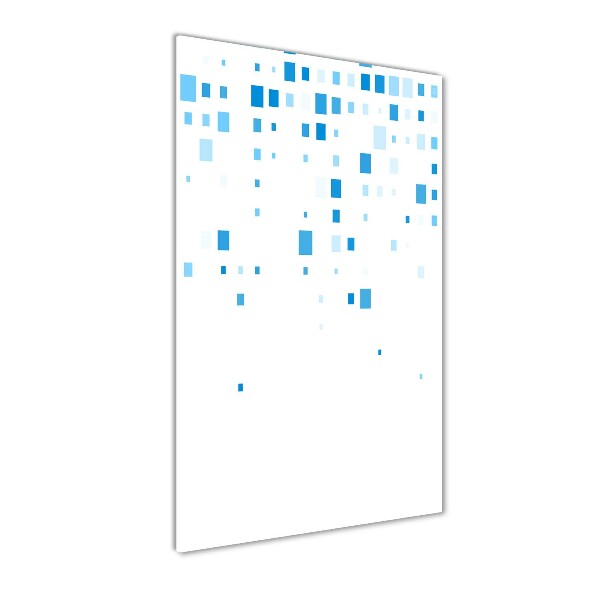 Verticale foto op glas Blauwe vierkanten