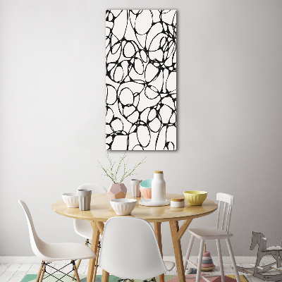 Verticaal glasschilderij Chaotische cirkels