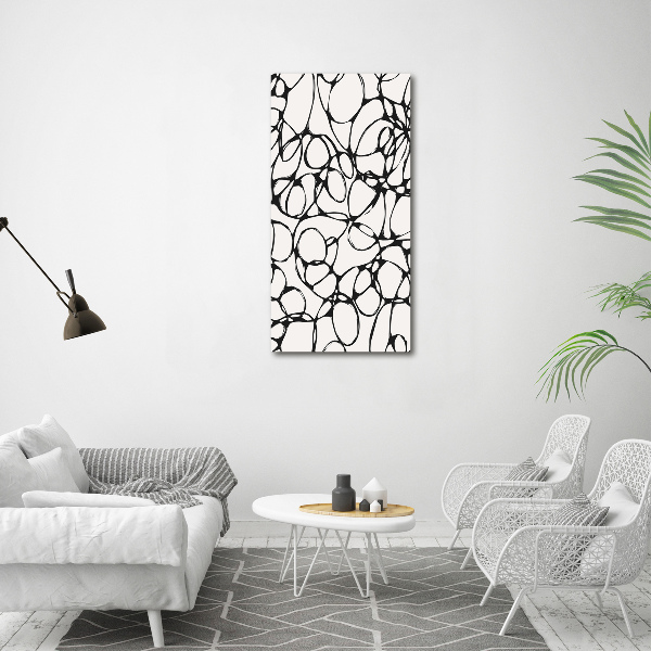Verticaal glasschilderij Chaotische cirkels