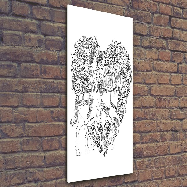 Verticale glasfoto vrouw en man