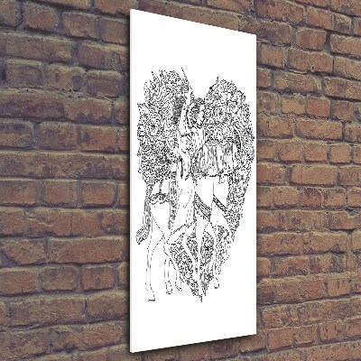 Verticale glasfoto vrouw en man