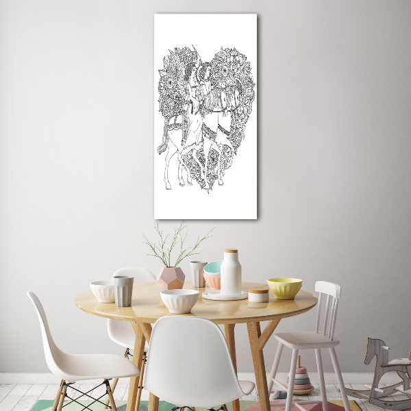 Verticale glasfoto vrouw en man