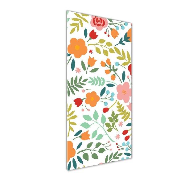 Verticale foto op glas Kleurrijke bloemen