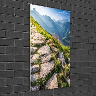 Verticale glasfoto Bergpad