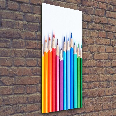 Verticale glasfoto Kleurpotloden