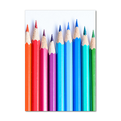 Verticale glasfoto Kleurpotloden