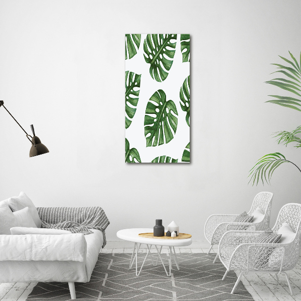 Verticale glasfoto Monstera