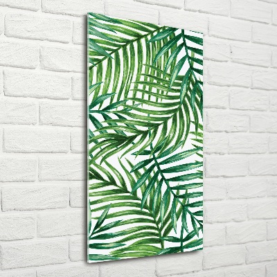 Verticale foto op glas Palmbladeren