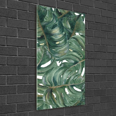 Verticale glasfoto Monstera