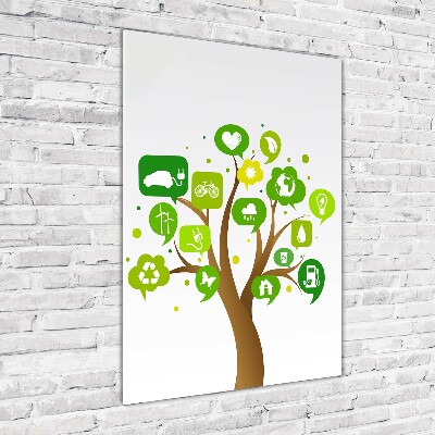 Verticale foto op glas Ecologische boom