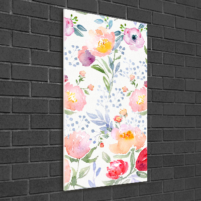 Verticaal glasschilderij Klaprozen