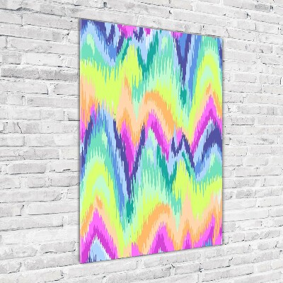 Verticale glasfoto Regenboogachtergrond