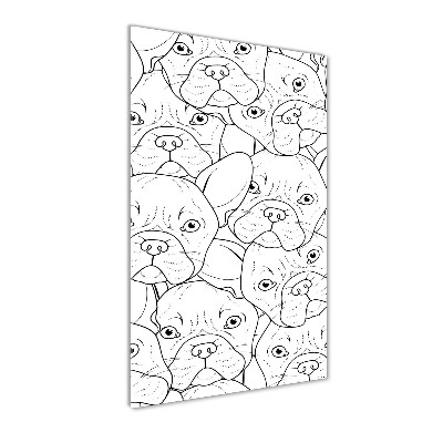 Verticaal glasschilderij Franse bulldogs
