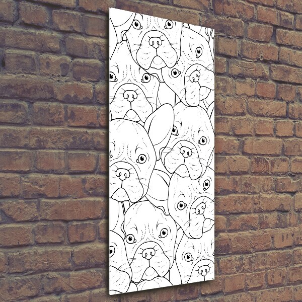 Verticaal glasschilderij Franse bulldogs