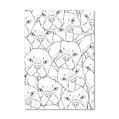 Verticaal glasschilderij Franse bulldogs