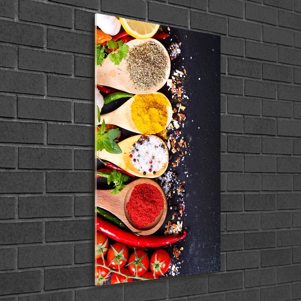 Verticale glasfoto Specerijen