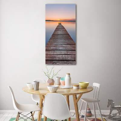 Verticale glasfoto Houten steiger