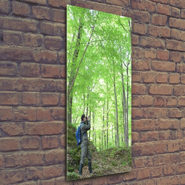 Verticaal glasschilderij Ornitholoog