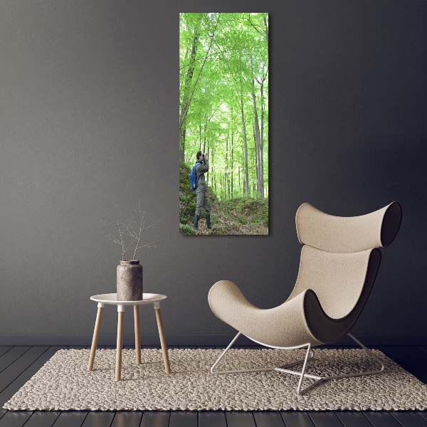 Verticaal glasschilderij Ornitholoog