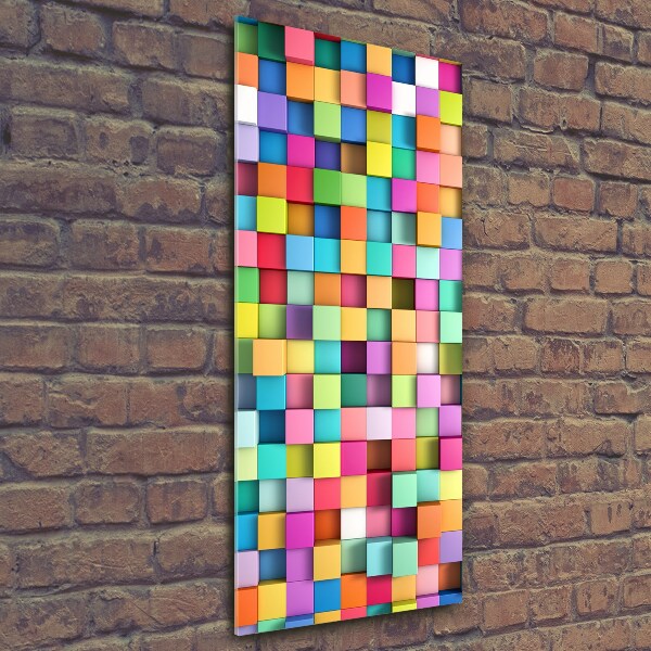 Verticale glasfoto Abstracte vierkanten