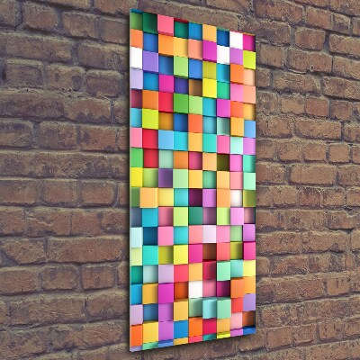 Verticale glasfoto Abstracte vierkanten