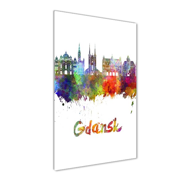Verticale glasfoto Kleurrijk Gdańsk