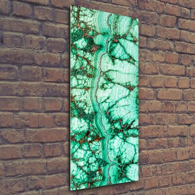 Verticale glasfoto Malachiettextuur