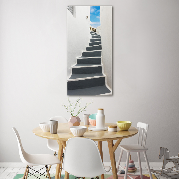 Verticaal glasschilderij Santorini, Griekenland