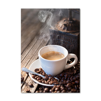 Verticale glasfoto Een kopje koffie