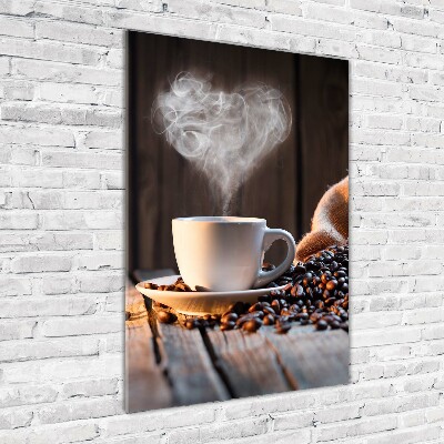 Verticale foto op glas Een kopje koffie