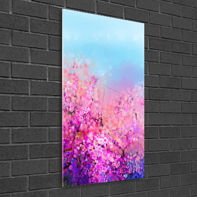 Verticale glasfoto Kersenbloesems