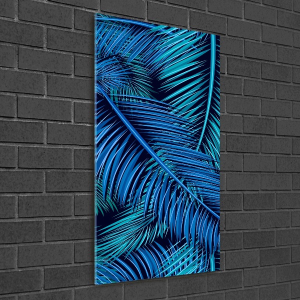 Verticale glasfoto Palmbladeren